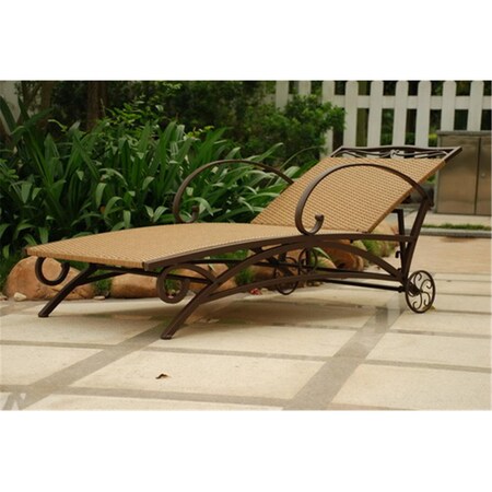 International Caravan Valencia Resin Wicker And Steel Multi Position Single Chaise Lounge 4111-SGL-HY